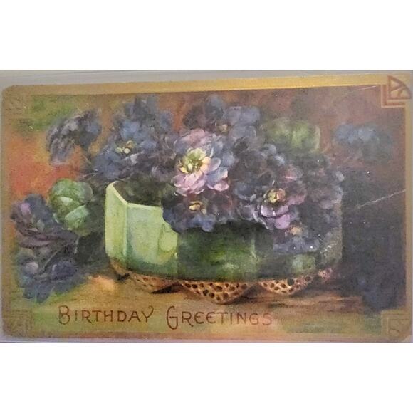 Lot Of Four Vintage Antique Embossed Postcards Flowers - Picture 2 of 9